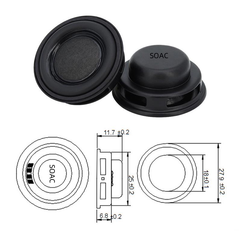 Round Magnetic Mini Speaker, 20-28mm, 4-8 Ohm, 2-3W Composite Membrane