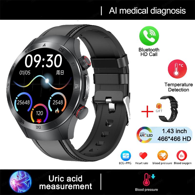 Bluetooth Call ECG+PPG New Smart Watch Mens Health Watch Heart Rate Watches IP68 Waterproof Fitness Tracker Smartwatch