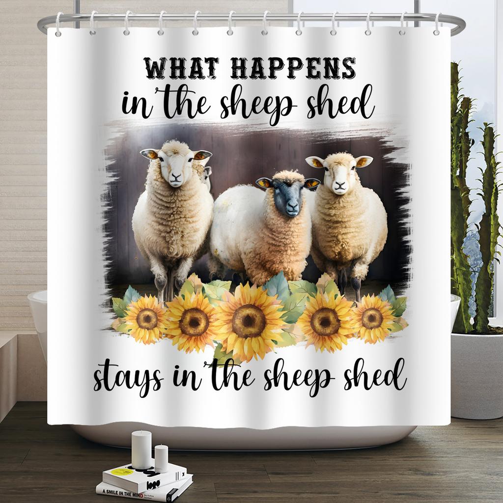 Шторка для душа с фермерскими животными Милая Забавная Корова Курица Свинья Цветок Лошадь Дерево Фермерский дом Амбар Рустикальная Шторка для душа для декора ванной комнаты