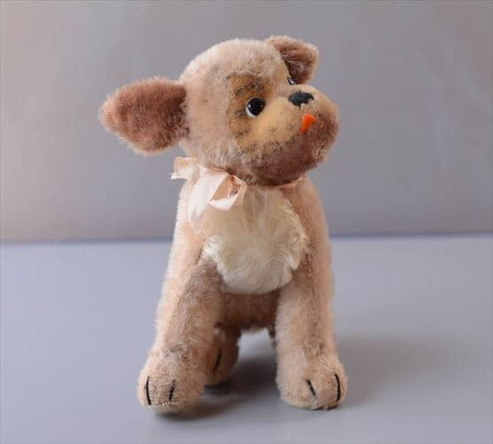 Сидячая собака Mopsy от Steiff Плюшевая кукла Steiff Антикварная 1960-х-1977 гг. Игрушка, фигурка, винтаж, сделано в Германии_ig4884