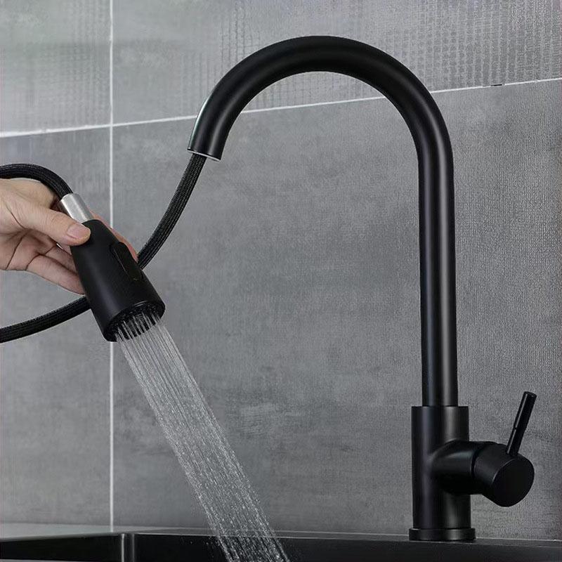 Stainless Steel Pull-out Hot and Cold Water Mixing Faucet for Kitchen, Vegetable Sink, Washbasin, and Bar Pull-out Faucet