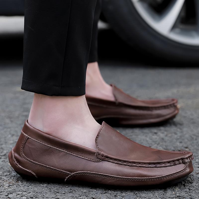 Men's Slip On Casual Leather Shoes Lightweight Loafers Moccasins Comfortable Driving Shoe