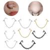 Steel Earrings Piercing Rhinestones Septum Rings Double Nose Chain Nose Piercing Ring Nose Stud