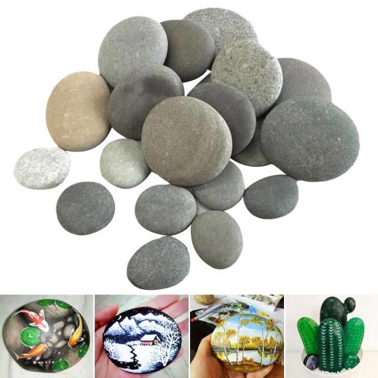 5 Pcs Painting Pebbles Natural River Rocks Smooth Unpolished Flat Pebbles for Kids