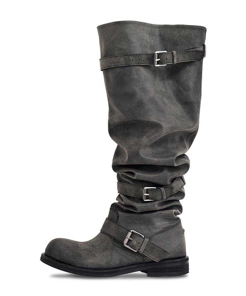 Negative Three Knee-High Slouchy Long Boots_Dusty Gray