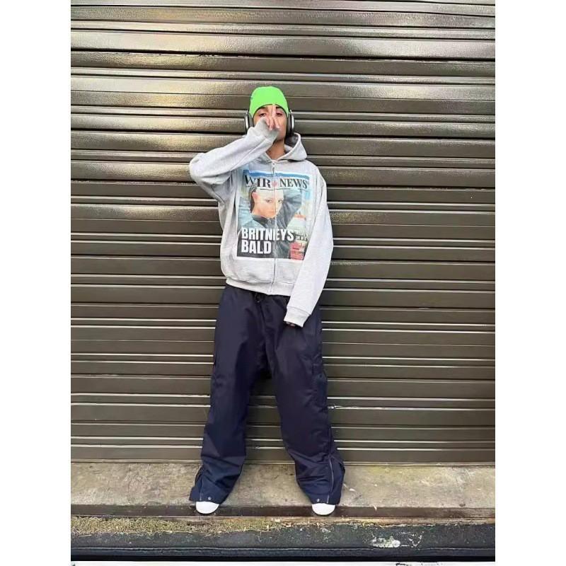 Y2K 3D Printed Oversized Hoodie Men Women Streetwear Zip-Up Sweatshirt Loose Fit Casual Long Sleeve
