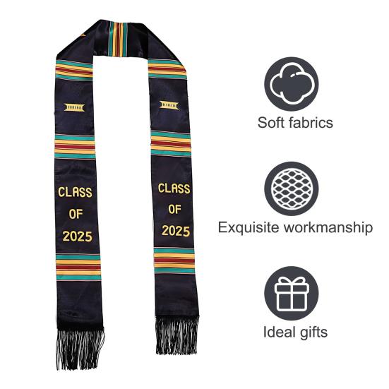 Kente Graduation Stole Class of 2025 Celebrate Culture with The African Graduation Sash for Black Men Women