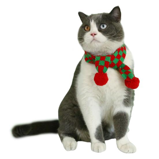 Puppy Scarf Snowflake Pattern Decorative 2 Colors Xmas Holiday Dress-up Scarf Cat Neckerchief Pet Supplies