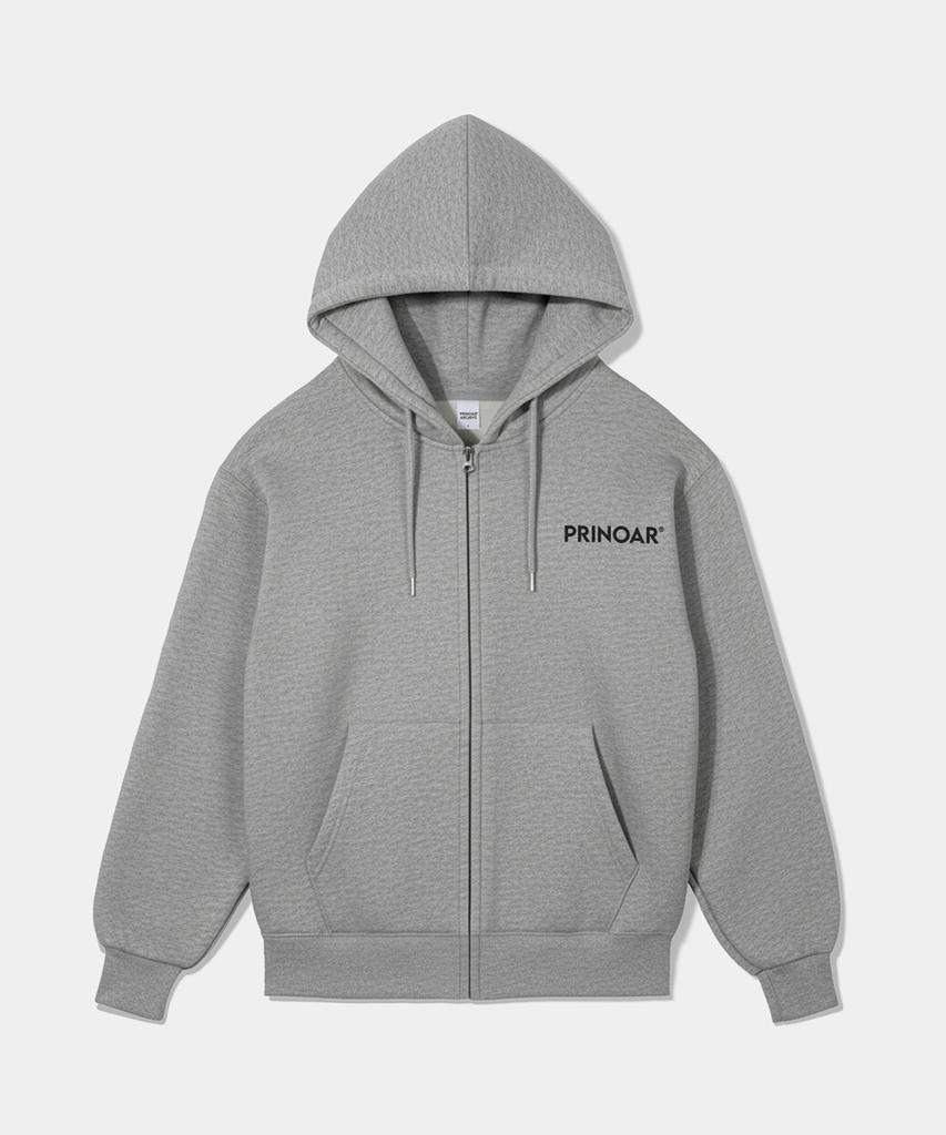 Prinoar [С флисовой подкладкой] Худи на молнии с логотипом - Меланж