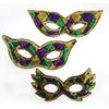Purple Green Yellow Sequin Mardi Gras Masque Masquerade Venetian Carnival Half Face Masque