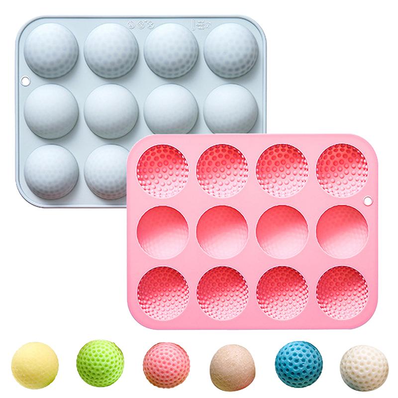 Golf Ball Cake Pop Mold, Golf Ball Chocolate Mold, 12-Cavity 3D Golf Ball Silicone Mold For Cupcake Decorations, Candy