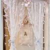 Home Decoration Elegant Macaron Color Bow Curtain Dreamy Bead Chain Door Curtain
