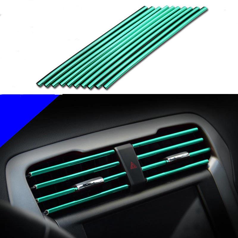 10 шт. 20 см автомобильный кондиционер вентиляционное отверстие отделочная полоса U-образная хромированная ПВХ цветная блестящая отделочная полоса для автомобиля для украшения автомобиля