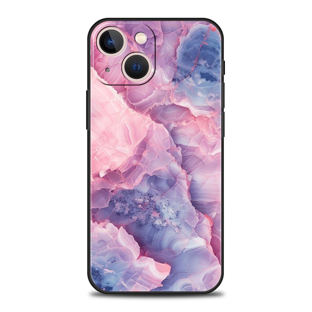 Marble Phone Case For iPhone 17 16 15 Pro Max 11 12 13 14 7 8 Plus SE 2020 X XR XS Cover Soft Black
