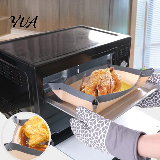 Reusable Heat Resistant Liner Transformable Snap?Up Silicone Baking Mat, Multi?Purpose Food Tray, Heat?Resistant Nonstick Pastry Rolling