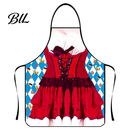 Funny Barbecue Aprons for Men Bavarian Beer Festival Apron, 3D Digital Print Polyester Kitchen Bib, Personalized Gag Adults Oktoberfest Party Costume