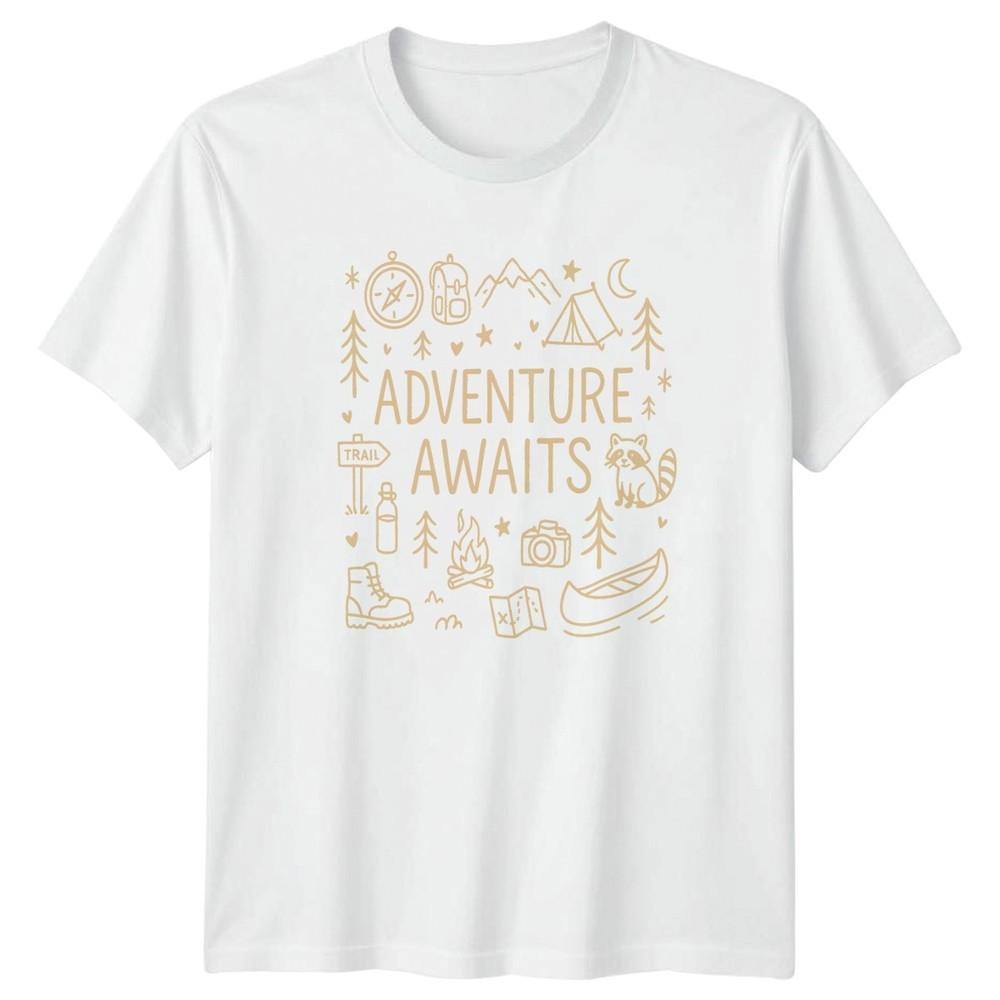 Adventure Awaits TShirt Hiking Camping Birthday Gift For Him And Her