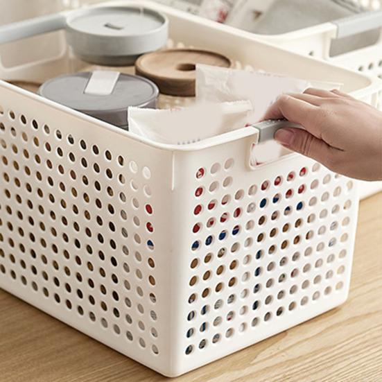 Storage Basket Versatile Hollow Design Storage Box Space-saving Sundries Organizer for Cosmetics Clothes Toy Food