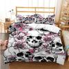 Набор пододеяльников Сахарный череп размера Квин цветы скелет постельное белье двуспальный комплект постельного белья с наволочкой размер Кинг пододеяльник с черепом
