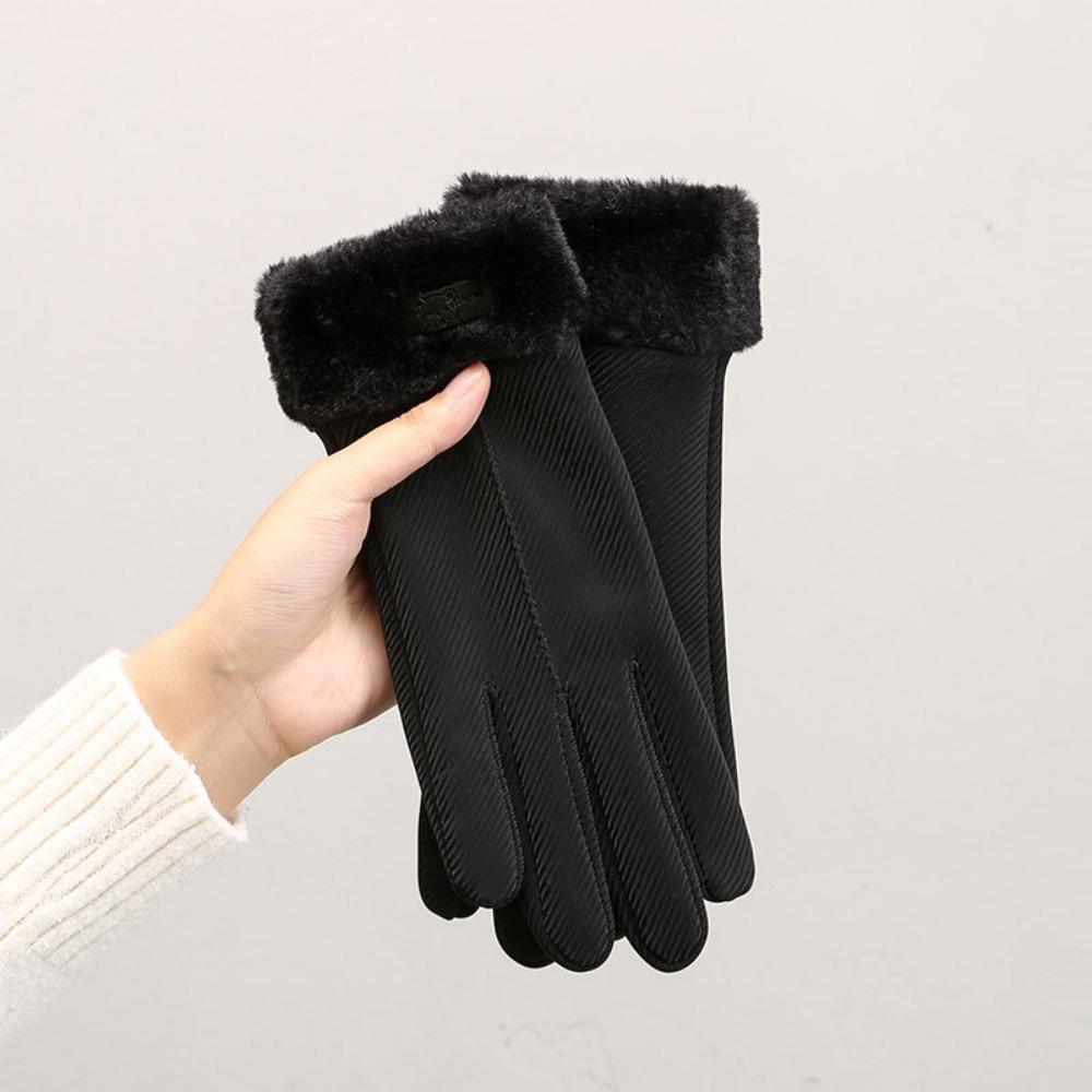 Thick Plush Gloves Touchscreen Cycling Mittens Fashion Driving Gloves  Running