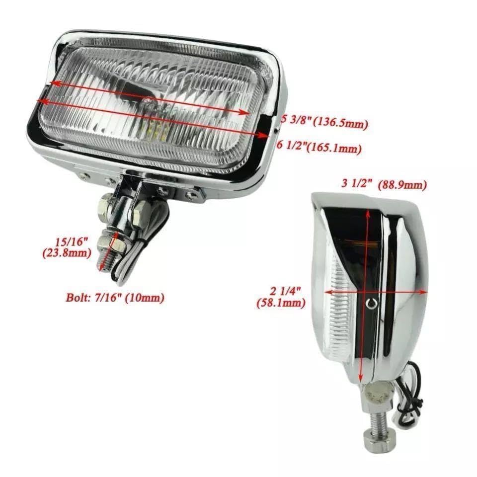 General Purpose Square Headlight Vintage Chopper Harley American Custom Old School Excavator Softail Silver [Deepa Ribusu] [Item]