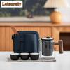 Zen Black Side Handle Pot Portable Travel Tea Set Kit Antique 1 Pot 3 Cups Tea Maker Travel Tea Set Stock Bags Accessories Craft