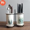 Hi Nordic Ceramic Spoon Chopsticks Rack Bucket White Porcelain Tableware Holder Knife Fork Storage Box Kitchen Utensils Organizer