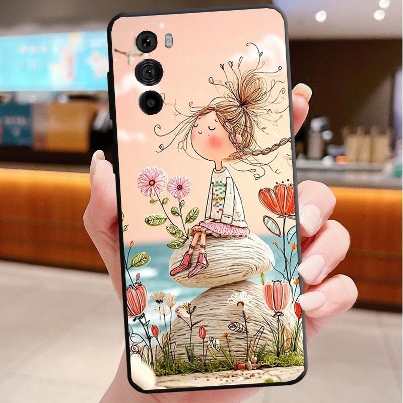 Милая Девушка Чехол для Телефона Для Motorola Edge 50 40 Pro 60 50 40 30 Ultra Neo Fusion Moto G Play G Stylus G Power G
