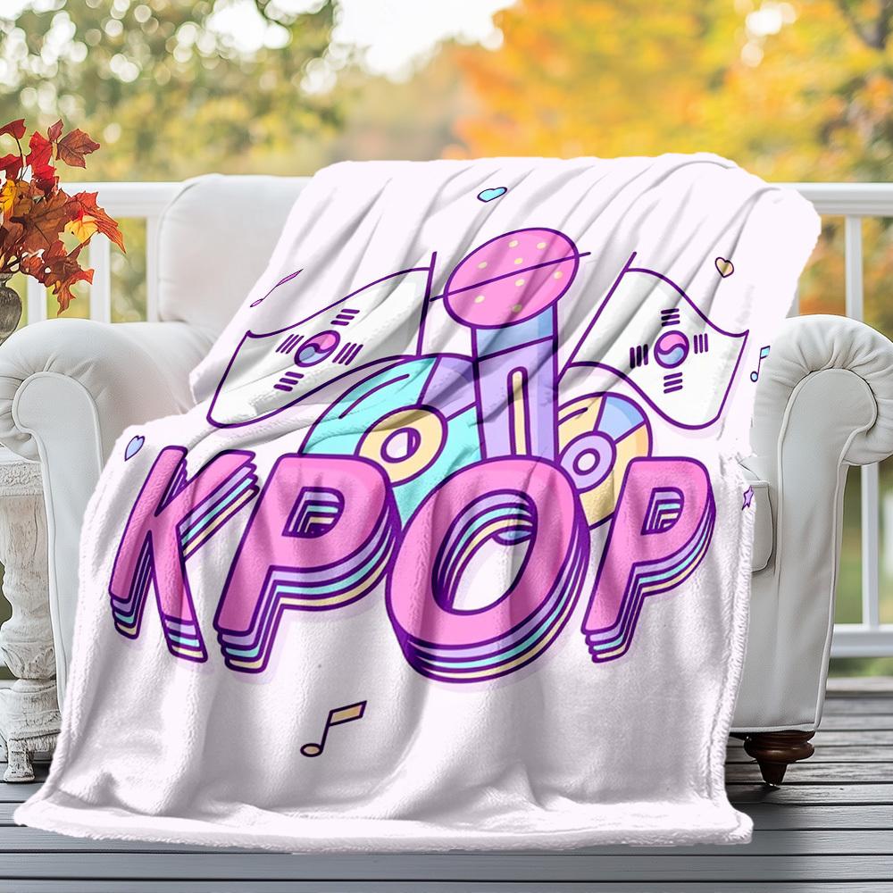 Музыкальные флисовые пледы K-POP для улицы, для путешествий, домашние пледы, подарки для фанатов, подходят для всех сезонов, рождественские подарки. R1127104