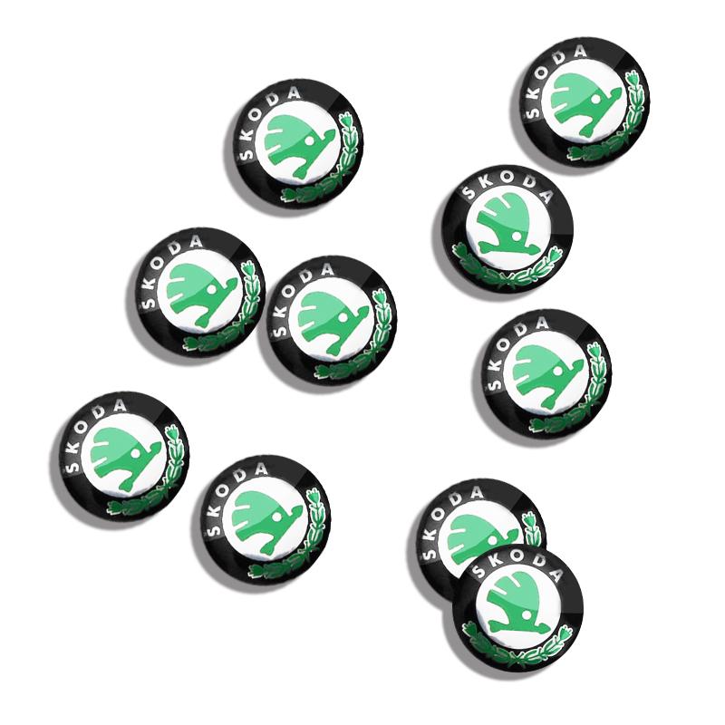 gmvtw1 14mm Car Key Emblem Stickers Keyhole Logo Decals For Skoda Octavia MK2 MK 2 3 A5 A7 A8 Fabia Karoq Superb Rapid Kamiq Scala