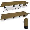 ZUKK 2WAY Cot Load Capacity 200kg Camping Bed Heavy Duty Folding Switchable High/Low (Beige)