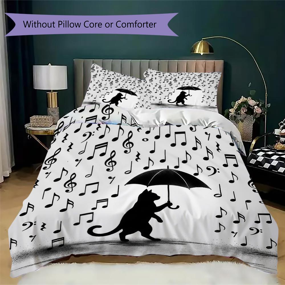 Poetic Rainy Melody Pattern Bedding uilt Set uilt Cover Pillowcase Home Decoration Birthday Gift (1 * duvet cover + 2 * pillowcase without core)