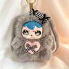 Kawaii Bow Rabbit Ear Plush Keychain Adorable Soft Fluffy Backpack Hanging Keyring Sweet Gift for Girls Women Friends