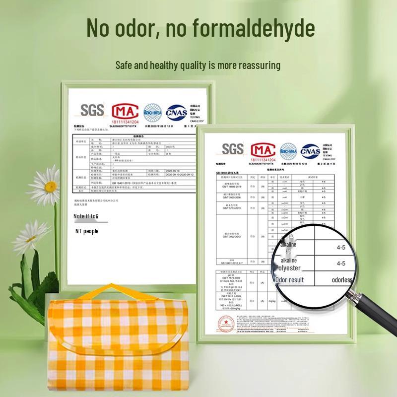 Утолщенный водонепроницаемый коврик для пикника: Портативная, влагостойкая, складная подстилка для кемпинга на открытом воздухе.