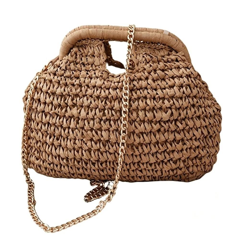 Boho Crossbody Bag Leisure Woven Clutch Bags Fashion Straw Weaving Shoulder Bag for Ladies/Girls
