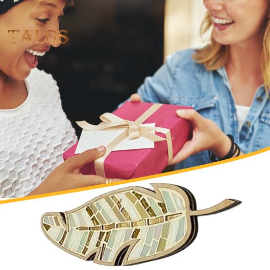 1 Set DIY Mosaic Leaf Kit Handmade Colorful Mosaic Craft Leaf Shape Home Office Decoration Adults Kids Crafts Lovers