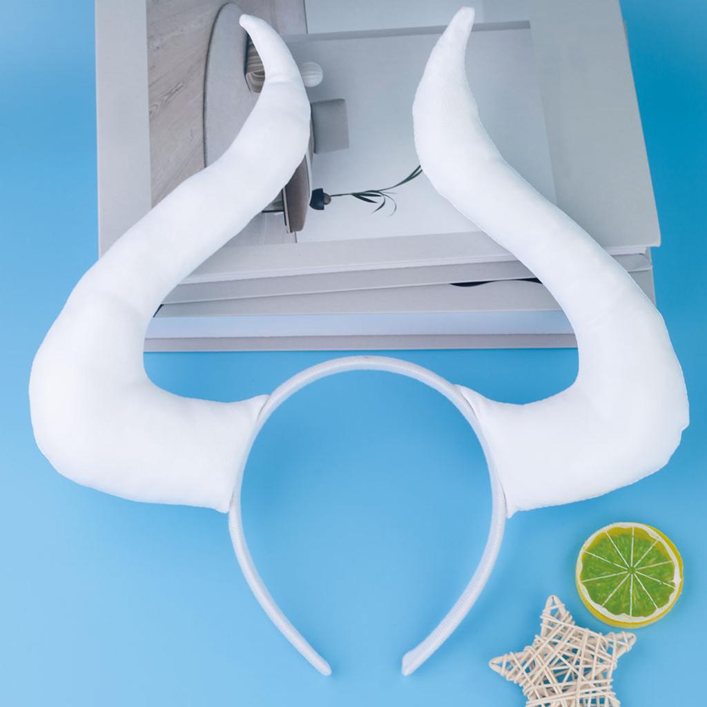 Handmade Cattle Horn Headband Cattle Girls Cosplay Accessories Beast Horns Fursuit Masquerade Halloween Cosplay Party