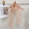 Polyester Embroidered Flower Shawl Silk Long Hijab Scarf Sweet Spring Silk Scarf  Girls