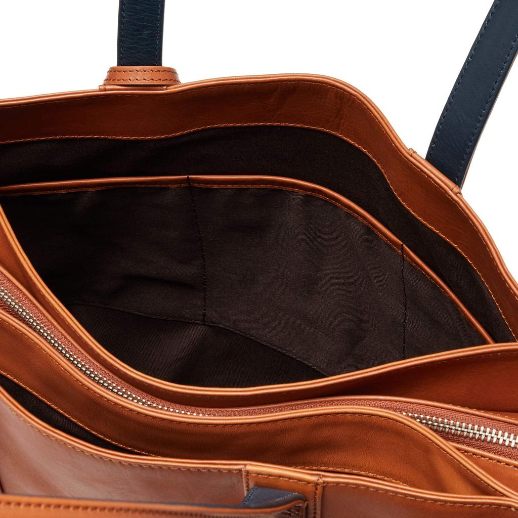 Soratina Multi-Pocket Briefcase Tote Bag, A4 Size, Camel