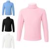 Baby Boys Girls Thermal Tops Basic Solid Color Turtleneck T-Shirt Cotton Mock Neck Long Sleeve Tops