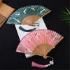Exquisites Handmade Folding Hand Fan Bamboos Silk Fan Showcasing Aesthetic Suitable For Traditional Art And Lifestyle