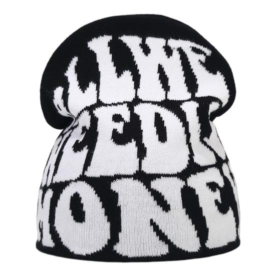 Унисекс шапка в стиле хип-хоп с жаккардовым узором и буквами, толстая теплая зимняя шапка, ветрозащитная эластичная уличная одежда, головной убор для походов, путешествий, шопинга