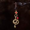 Брелок в стиле ретро в виде змеи, реалистичная резьба, кулон на удачу, китайский брелок на год змеи 2025, сумки, аксессуары для одежды