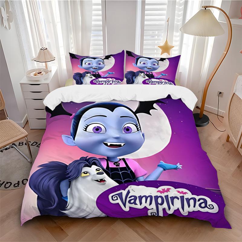 Vampirina'S Moonlit Adventure Print 3Pcs Bedding Setduvet Cover With 2 Bedropillowcase Home Birthday Gift