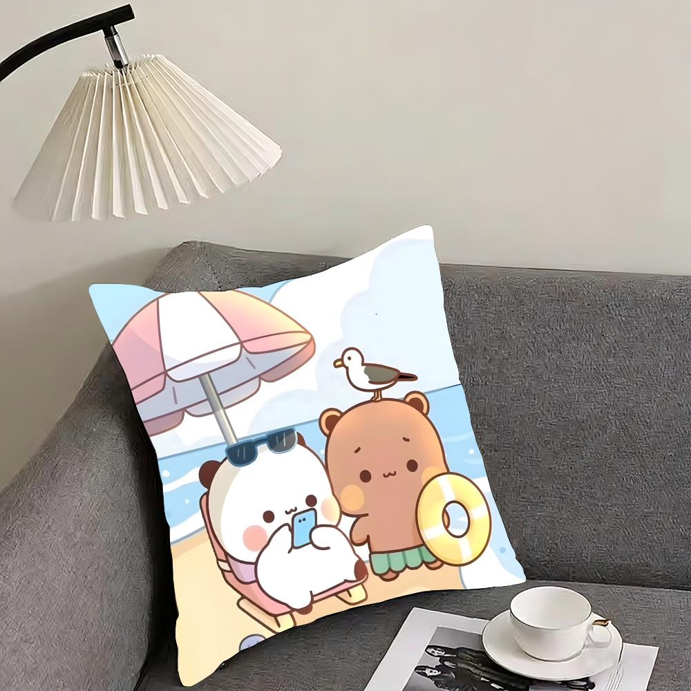 Чехол для подушки P-Panda Bubu And Dudu, двусторонний, плюшевый – Для автомобиля, дивана, спальни, идеально подходит в качестве подарка.