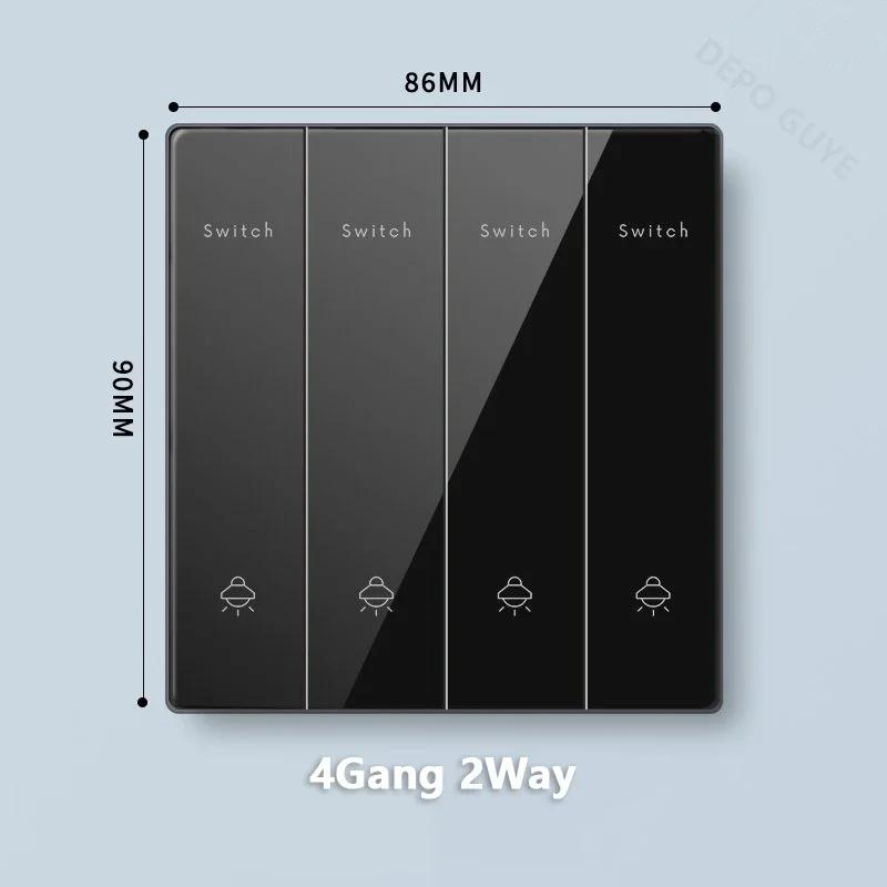 Стандарт Великобритании 20 Вт Type-C розетка для быстрой зарядки универсальный настенный выключатель света на 2 направления, черное закаленное стекло двойная 3-контактная USB розетка