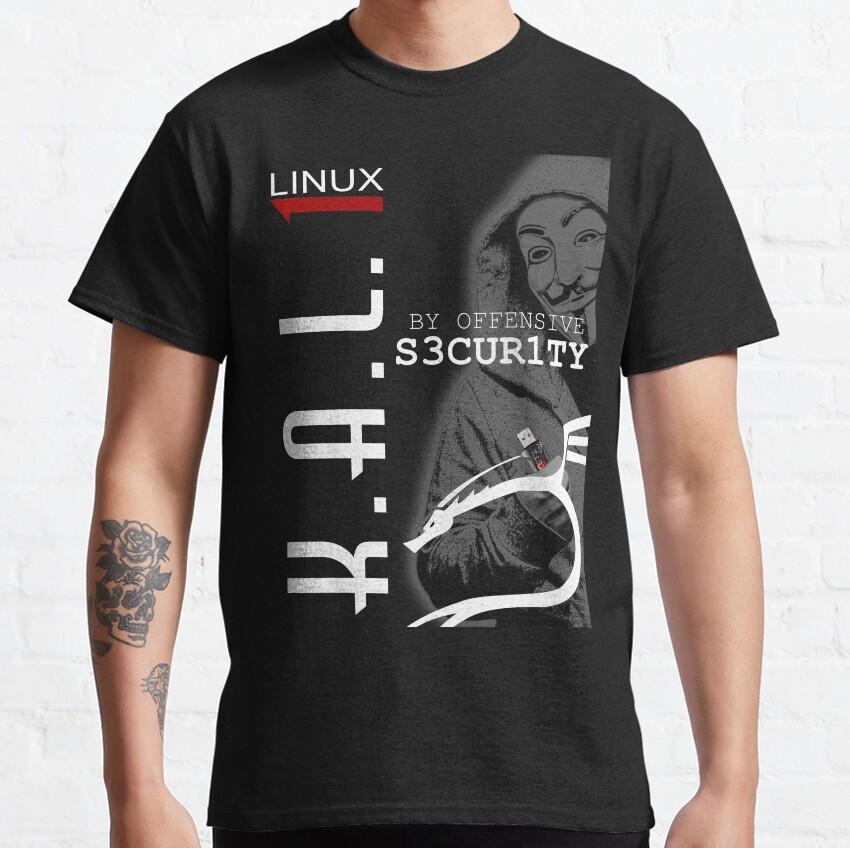 Kali Linux Operating System Hacking And Security T Shirt 100% Cotton T-Shirt Backtrack Ubuntu Mint Tees Clothes Plus Size