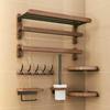 Walnut Punch-Free Luxury Towel Rack: Wall-Mounted Bathroom and Hotel Shelf