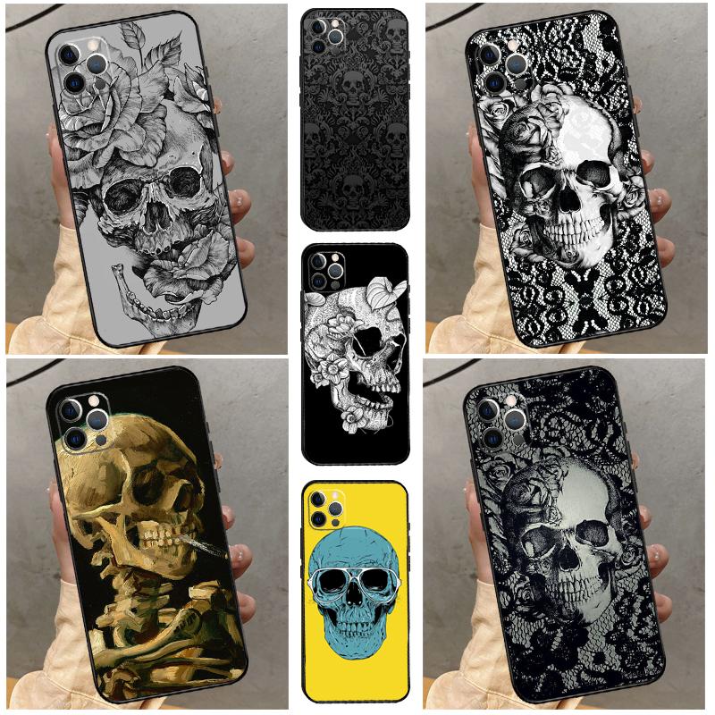 Чехол с готическим черепом для Huawei Nova 11i 12s 12i 8i 7i Y73 Y70 Y90 Y60 Y72 Y61 Y91 9 10 SE P30 Pro P40 Lite