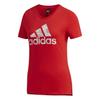 Adidas Round Neck Casual Logo Short Sleeve T-Shirt Women T-Shirts Red EH3876
